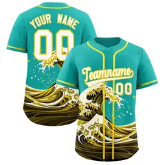 Aqua Wave Graffiti Baseball Jersey 1