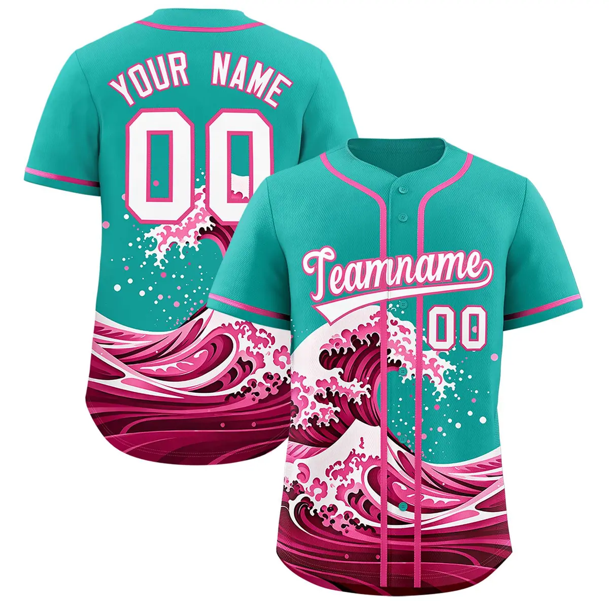 Aqua Wave Graffiti Baseball Jersey