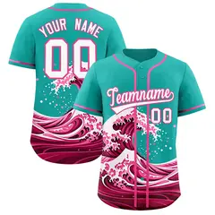 Aqua Wave Graffiti Baseball Jersey 1