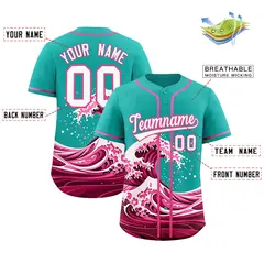 Aqua Wave Graffiti Baseball Jersey 2