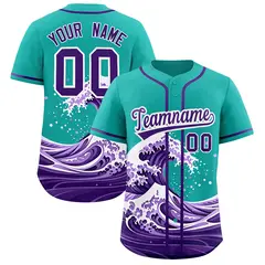 Aqua Wave Graffiti Baseball Jersey 1