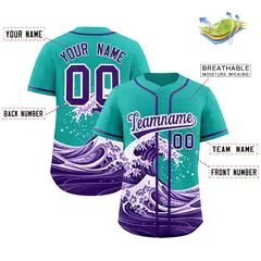 Aqua Wave Graffiti Baseball Jersey 2