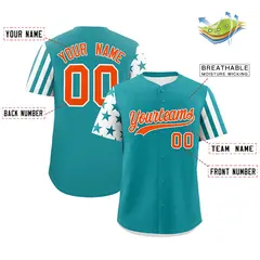 Aqua White American Flag Raglan Baseball Jersey 2
