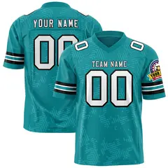 Aqua White-Black Graffiti Line Authentic Football Jersey 1