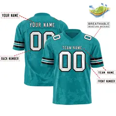 Aqua White-Black Graffiti Line Authentic Football Jersey 2