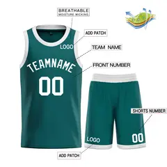 Aqua White Bull Classic Sets Curved Basketball Jersey 3