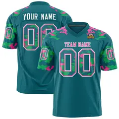 Aqua White Camo Authentic Football Jersey 1