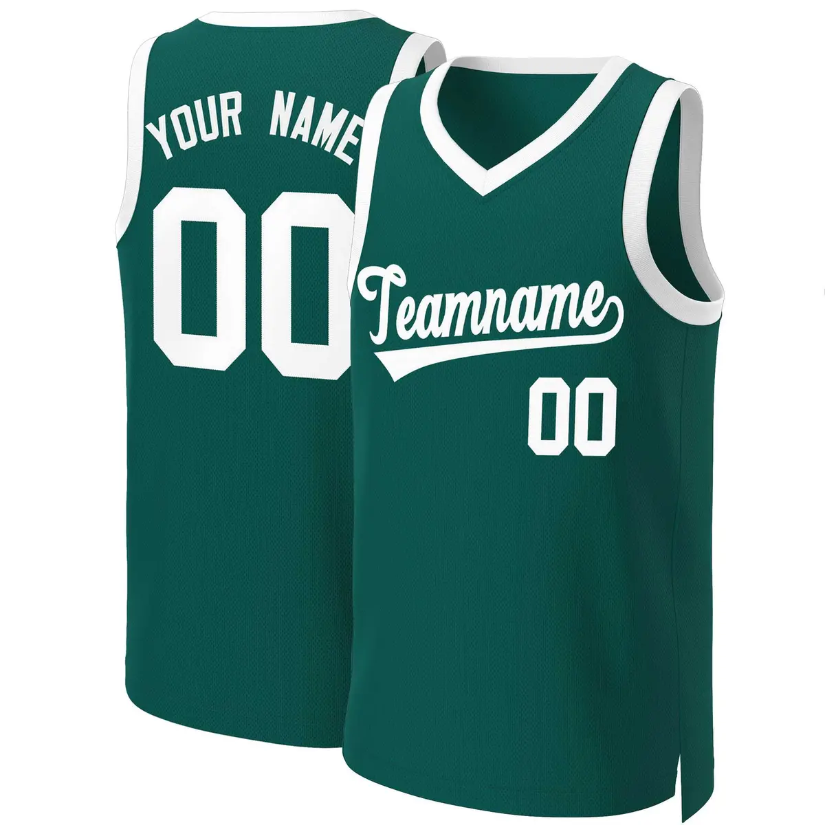 Aqua White Classic Basketball Jersey