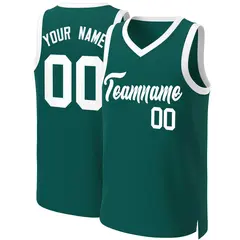 Aqua White Classic Basketball Jersey 1