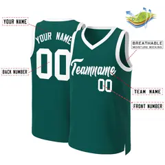 Aqua White Classic Basketball Jersey 2