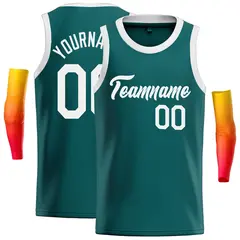 Aqua White Classic Casual Basketball Jersey