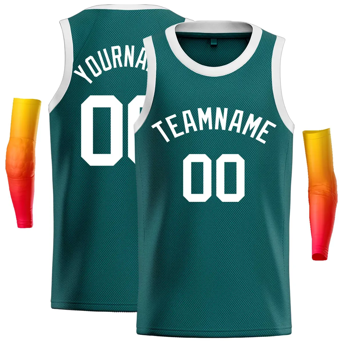 Aqua White Classic Casual Basketball Jersey