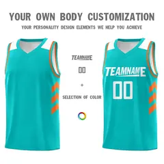 Aqua White Classic Sets Sports Uniform Basketball Jersey 3