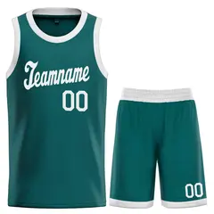 Aqua White Classic Sets Sports Uniform Basketball Jersey