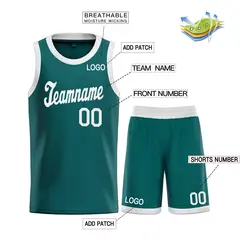 Aqua White Classic Sets Sports Uniform Basketball Jersey 3
