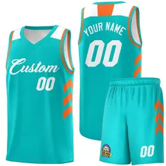 Aqua White Classic Sets Sports Uniform Basketball Jersey