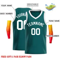 Aqua White Classic Tops Men Casual Basketball Jersey 2