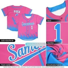 Aqua White Flame Graffiti Authentic Baseball Jersey 6