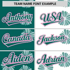 Aqua White Flower Graffiti Split Baseball Jersey 3