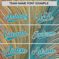 Aqua White Fluid Feather Graffiti Baseball Jersey 3