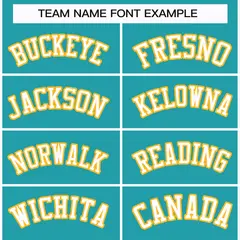 Aqua White-Gold Classic Style Hockey Jersey 3