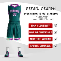 Aqua White Graffiti Basketball Jersey Set 2