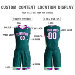 Aqua White Graffiti Basketball Jersey Set 3