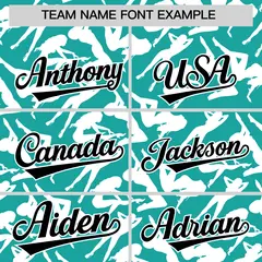 Aqua White Graffiti Pattern Authentic Baseball Jersey 3