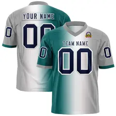 Aqua White-Gray Gradient Fashion Authentic Football Jersey 1