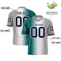 Aqua White-Gray Gradient Fashion Authentic Football Jersey 2