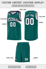Aqua White-Navy Chest Color Block Basketball Uniform Jersey 2
