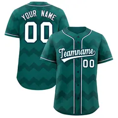 Aqua White-Navy Ripple Design Authentic Baseball Jersey
