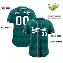 Aqua White-Navy Ripple Design Authentic Baseball Jersey 2