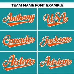 Aqua White-Orange Color Block Two-Button Softball Jersey 3