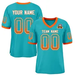 Aqua White-Orange Drift Fashion Mesh Football Jersey