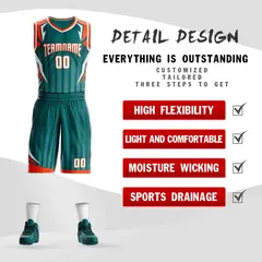 Aqua White-Orange Graffiti Angular Element Basketball Jersey 2