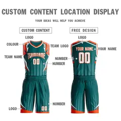 Aqua White-Orange Graffiti Angular Element Basketball Jersey 3