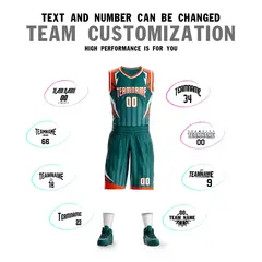 Aqua White-Orange Graffiti Angular Element Basketball Jersey 4