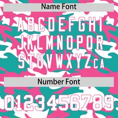 Aqua White Pink Camo Gradient Fashion Baseball Jersey 4