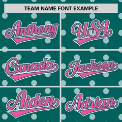 Aqua White Polka Dot Graffiti Authentic Baseball Jersey 3