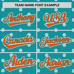 Aqua White Polka Dot Graffiti Authentic Baseball Jersey 3