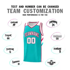 Aqua White-Red Classic Sets Basketball Uniform Jersey 4