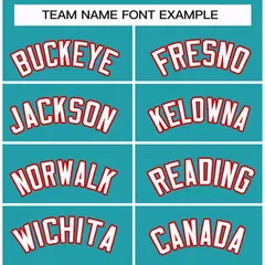 Aqua White-Red Classic Style Hockey Jersey 3
