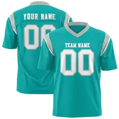 Aqua White Shoulder Cut Two-Tone Flag Football Jersey 1