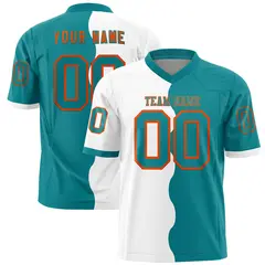 Aqua White Split Mesh Authentic Football Jersey 1