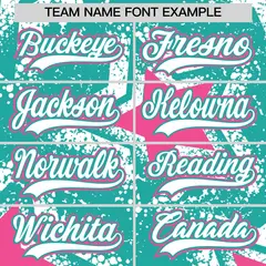 Aqua White Star Graffiti Baseball Jersey 6
