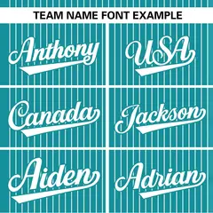 Aqua White Stripe Two-Button Softball Jersey 4