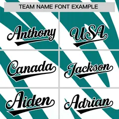 Aqua White Tiger Stripe Gradient Animal Print Baseball Jersey 3