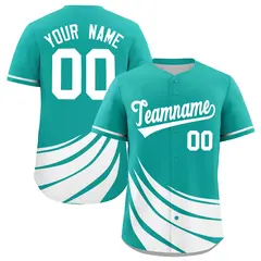 Aqua White Wind Mark Graffiti Baseball Jersey 1