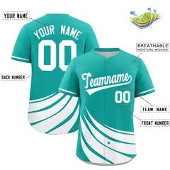 Aqua White Wind Mark Graffiti Baseball Jersey 2